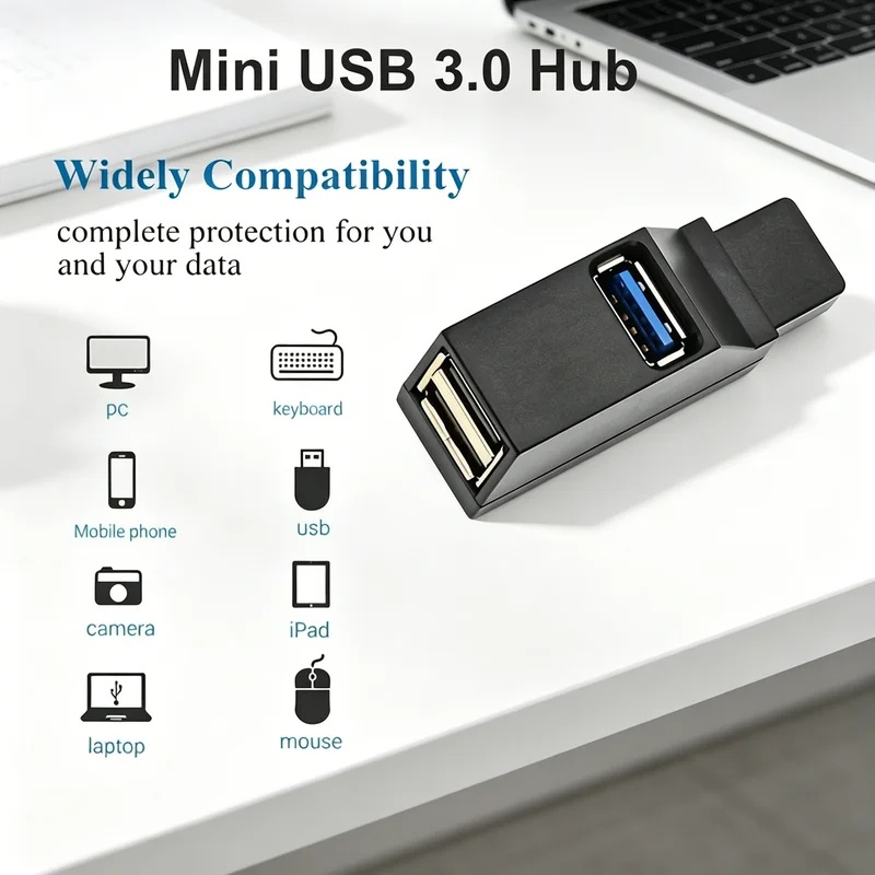 Laptop Accessories Gadgets - USB-хаб с 3 портами (USB 3.0/2.0),