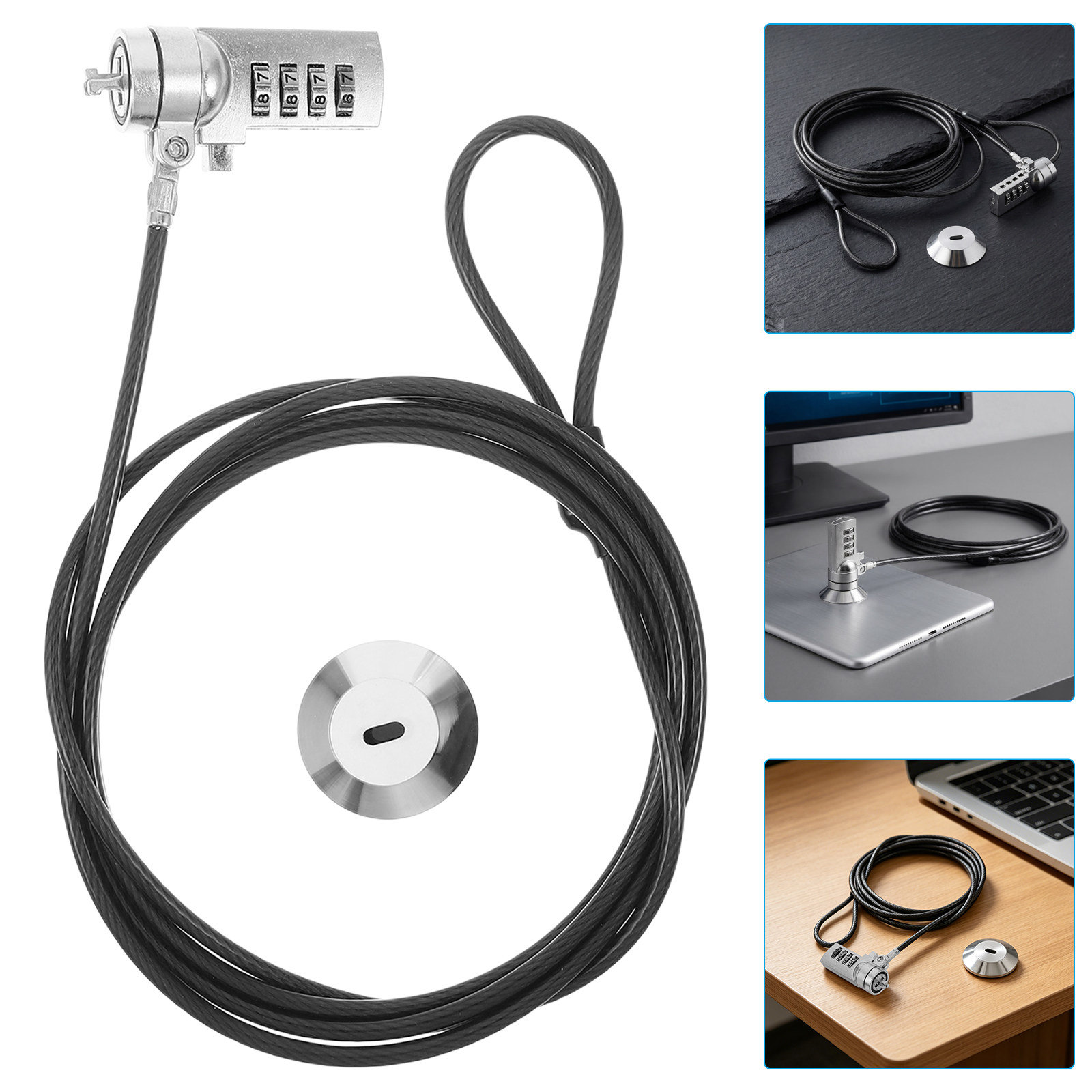 Laptop Lock Cable - Комплект из 1 шт. Комбинированный замок