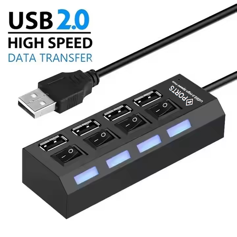 Laptop Accessories Computer - 4-портовый USB 2.0-хаб-разветвитель с независимым светодиодным