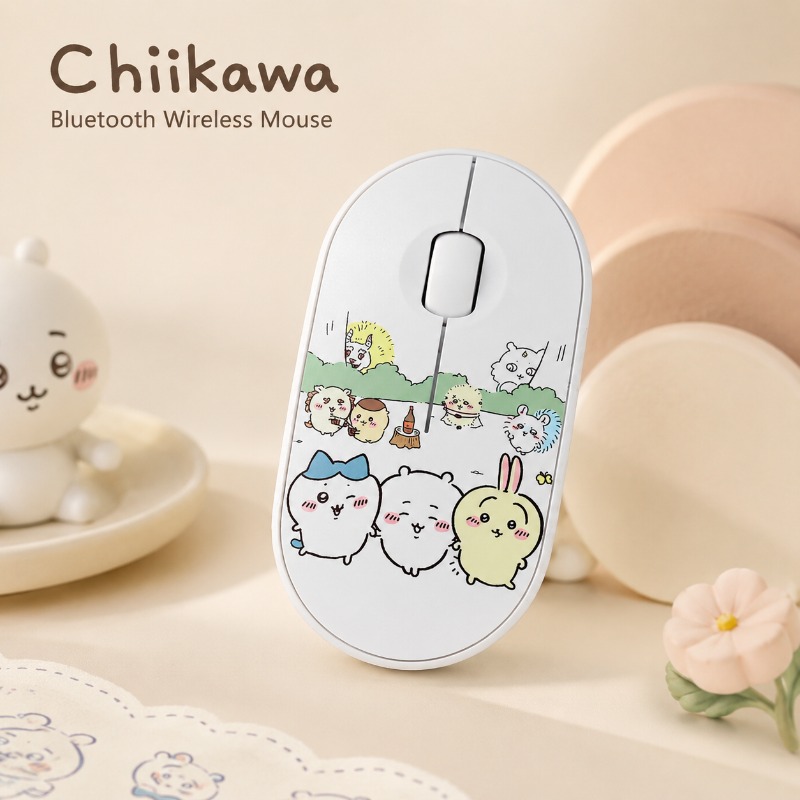 Laptop Accessories Cute - Симпатичная беспроводная Bluetooth-мышь Chiikawa, двухрежимная, бесшумная,