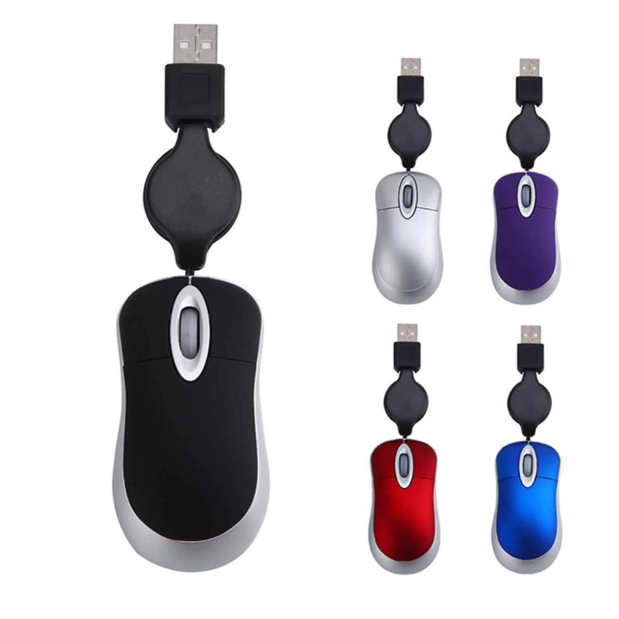 Laptop Electronics Accessories - Портативная оптическая мини-мышь с выдвижным USB-кабелем,
