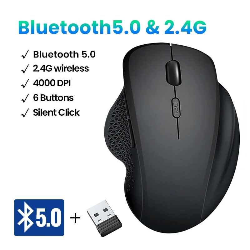 Laptop Electronics Accessories - Мышь беспроводная аккумуляторная Бесшумная, 1600DPI, USB,