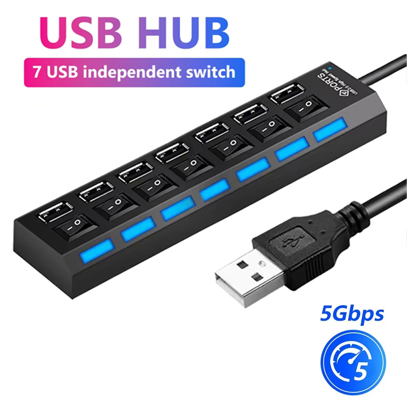 Laptop Accessories Computer - 7-портовый USB 2.0-хаб-разветвитель для ноутбуков и