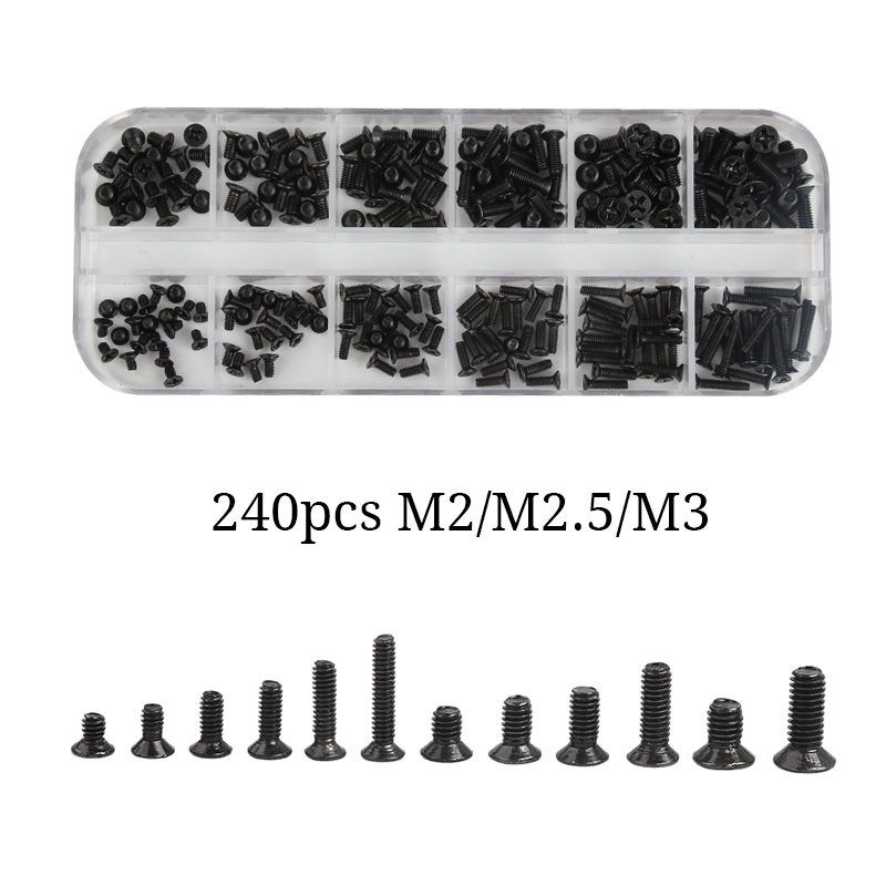 240 шт. M2 M2.5 M3 Набор винто – обзор и цена Laptop Electronics Accessories
