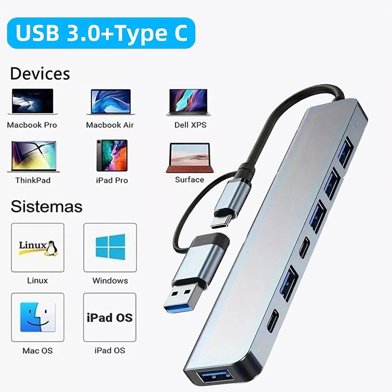 USB-хаб 2-в-1 с 7 портами USB  – обзор и цена Laptop Accessories Gadgets